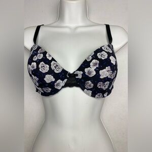 LVR BLK/WHT/NVY Push-up Plunge, 36C *P10